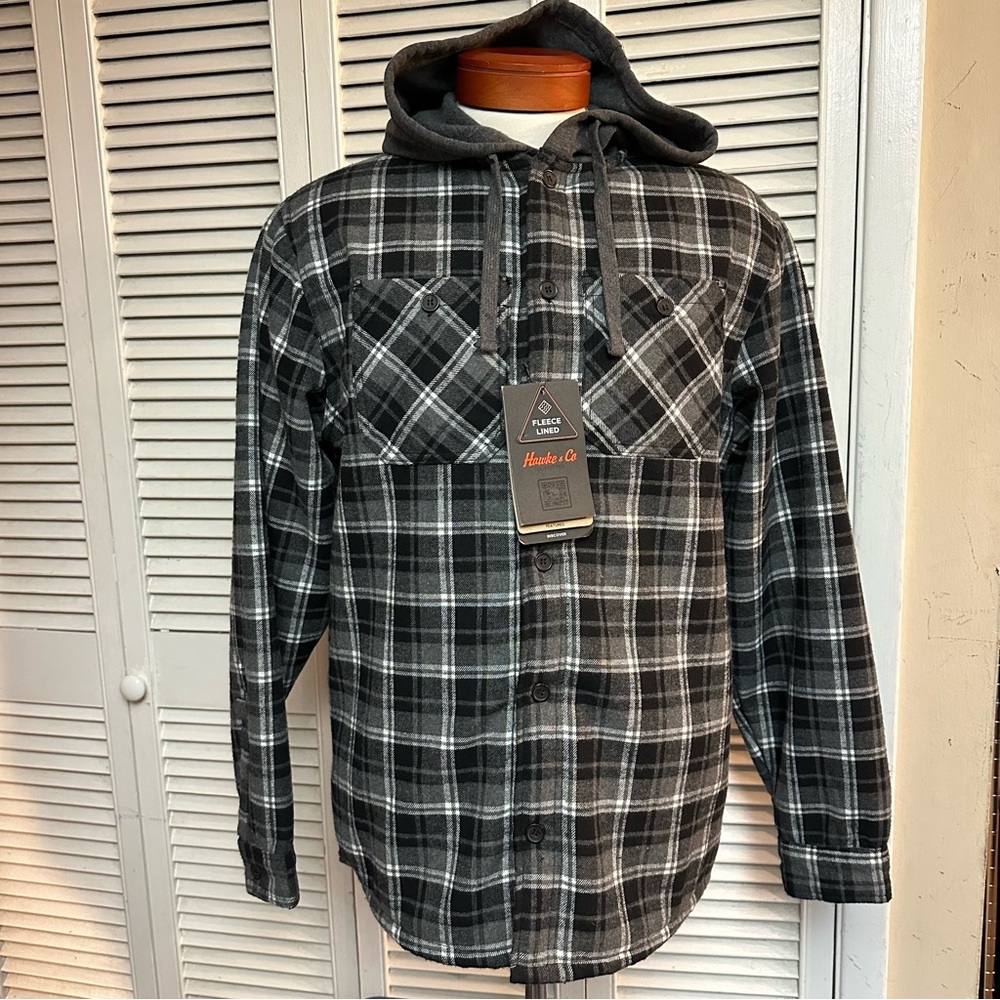 NWTs HAWKE & CO Size MEDIUM Fleece Lined Shacket